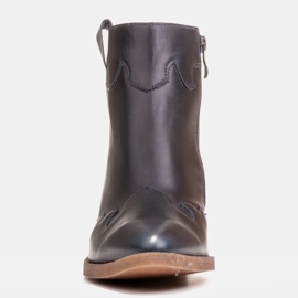 Marco Shoes Dark blue boots made of natural grain leather 1