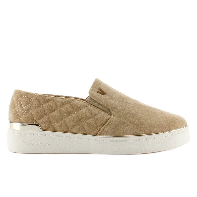 Suede slip-on sneakers 7103 Beige 1