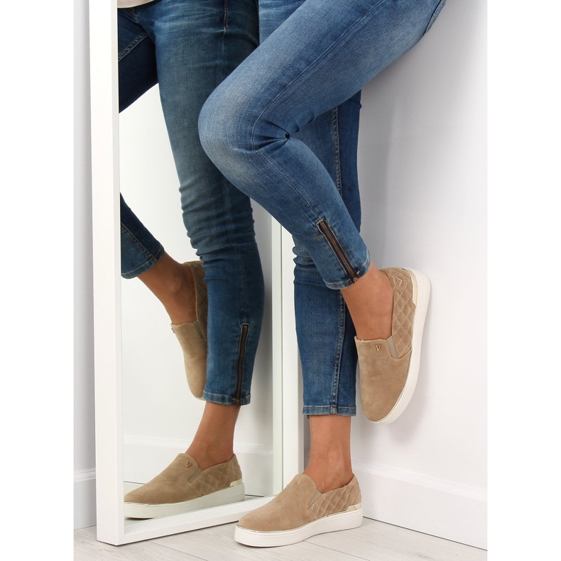 Suede slip-on sneakers 7103 Beige 2