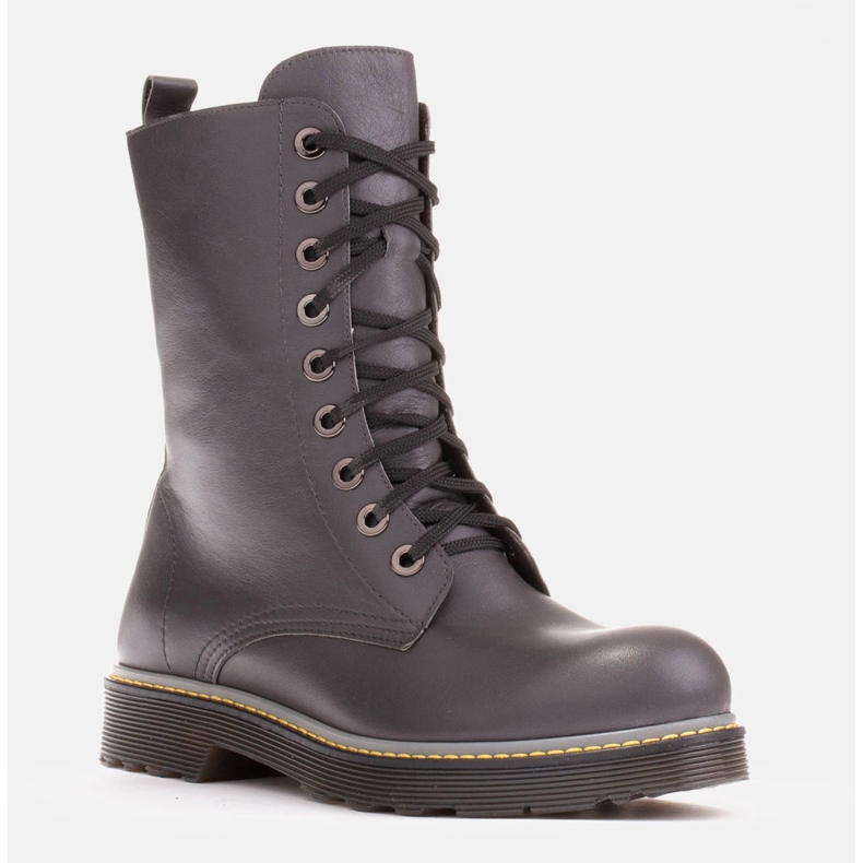 Marco Shoes High ankle boots, boots tied on a translucent sole grey 2