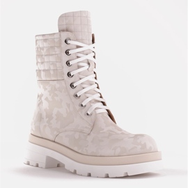 Marco Shoes Military-style camo boots beige 1 Marco Shoes Military-style camo boots beige 1