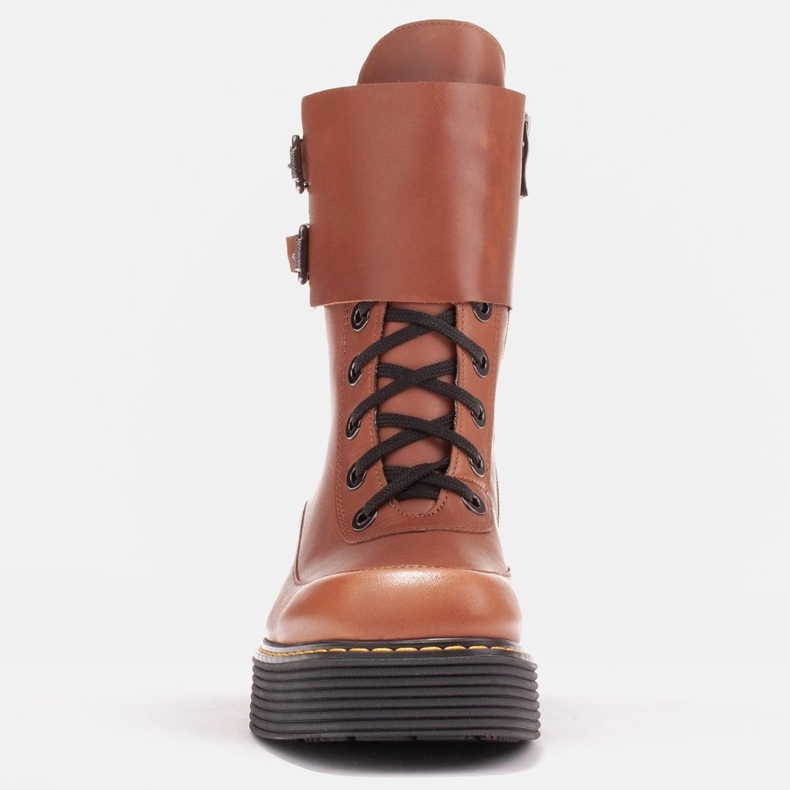 Marco Shoes Federica boots with decorative clasps brown 1