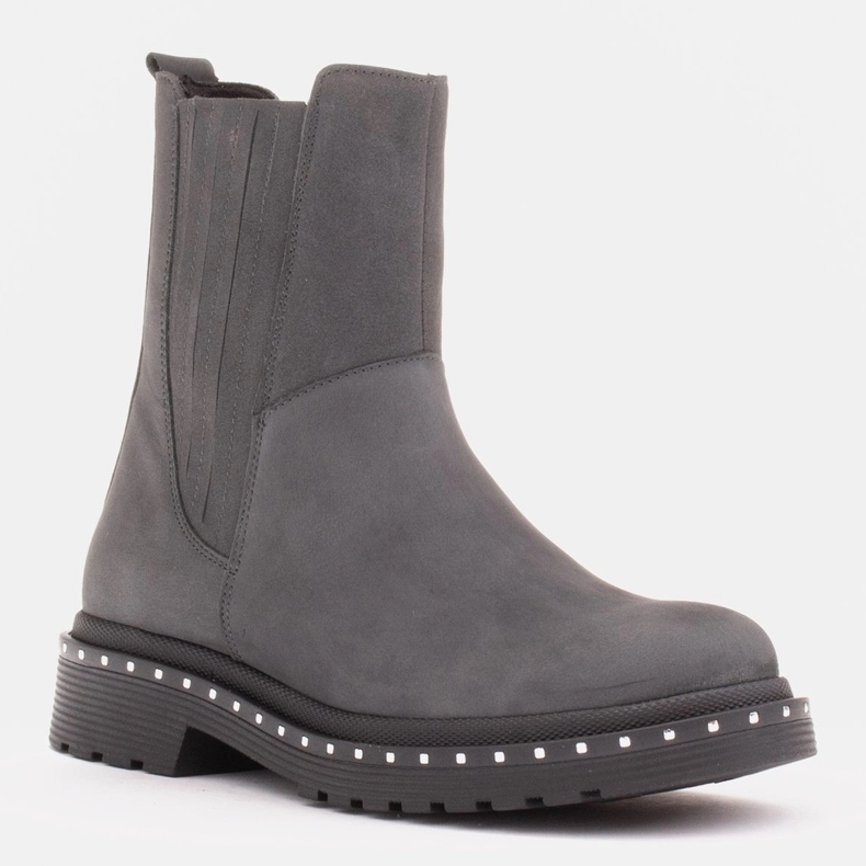 Marco Shoes Costanza boots with silver studs grey 1