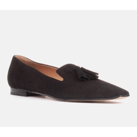 Marco Shoes Women's lords ballerinas with fringes black 1