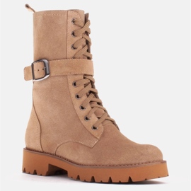 Marco Shoes Lace-up boots on a light sole 2118B beige 1