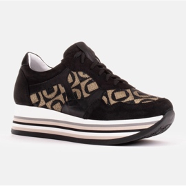 Marco Shoes Sneakers with a thick sole of natural suede 2228P-1285-041-001-1 black 1