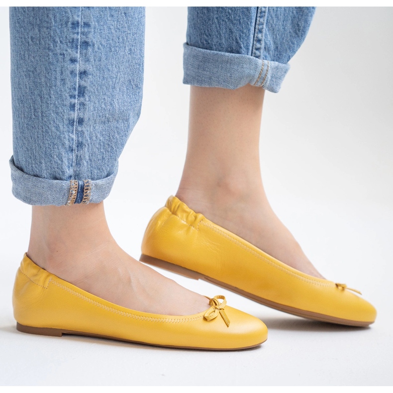 Marco Shoes Ballerinas made of delicate grain leather yellow 1