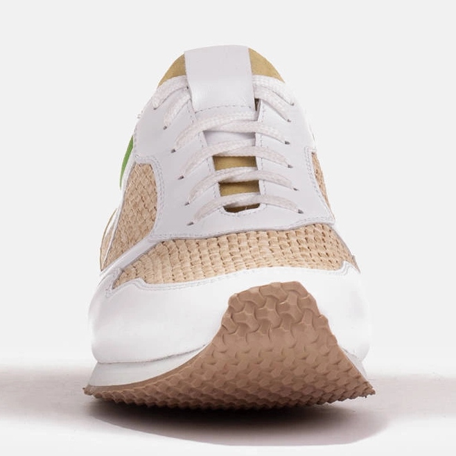 Marco Shoes Sneakers with elements of raffia and grain leather white 1