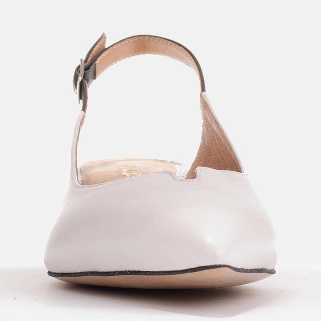 Marco Shoes Low pumps with an open heel made of delicate natural leather white black 1