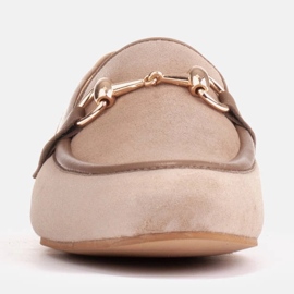 Marco Shoes Loafers with golden ornament beige 2