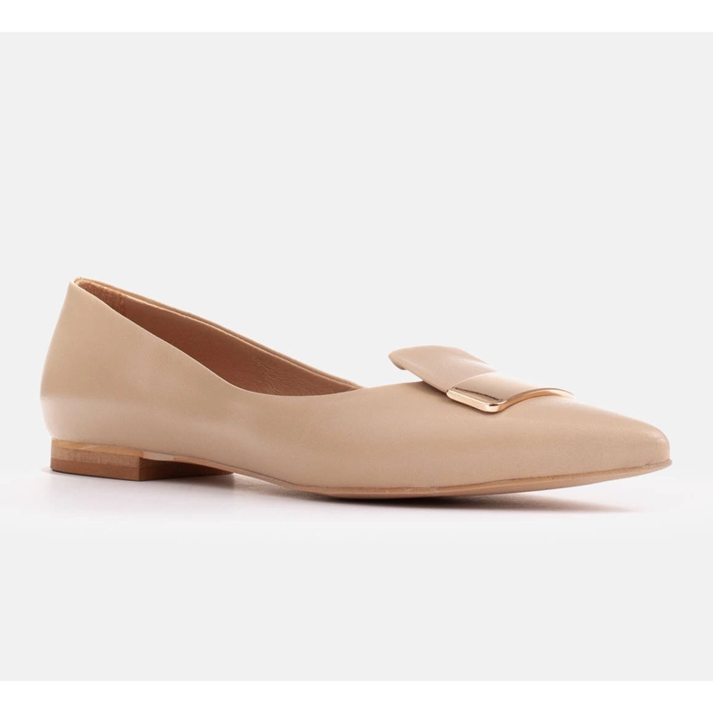 Marco Shoes Ballerinas with a decorative tongue beige 1