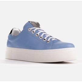 Marco Shoes Light sneakers with a thick sole blue silver 3