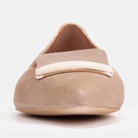 Marco Shoes Ballerinas with a decorative tongue beige 2