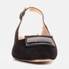 Marco Shoes Low-heeled sandals with a flat decoration black 1