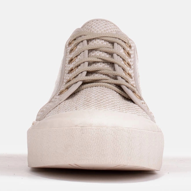 Marco Shoes Fabric sneakers with gold thread beige 1