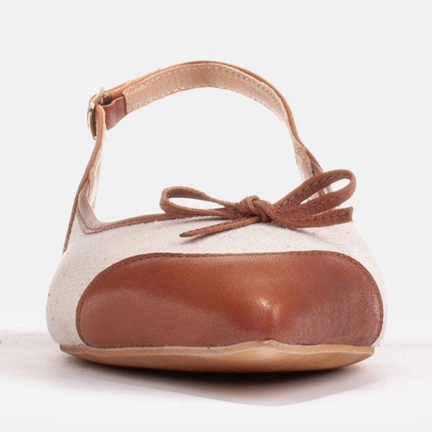 Marco Shoes Sandals in a combination of natural leather and fabric beige 2