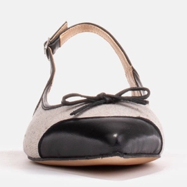 Marco Shoes Sandals in a combination of natural leather and fabric black 2