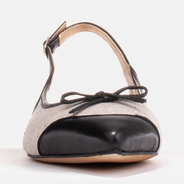 Marco Shoes Sandals in a combination of natural leather and fabric black 2