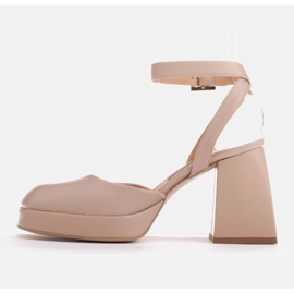 Marco Shoes Sandals on a booster platform beige 2
