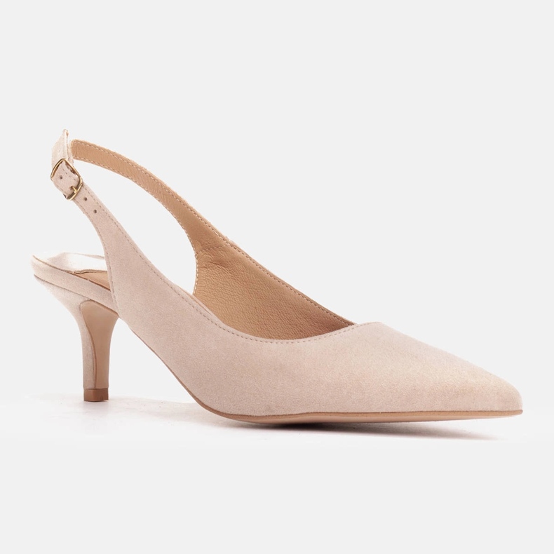 Marco Shoes Summer pumps made of delicate beige suede 1 Marco Shoes Summer pumps made of delicate beige suede 1