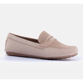 Marco Shoes Classic loafers made of soft suede beige 1