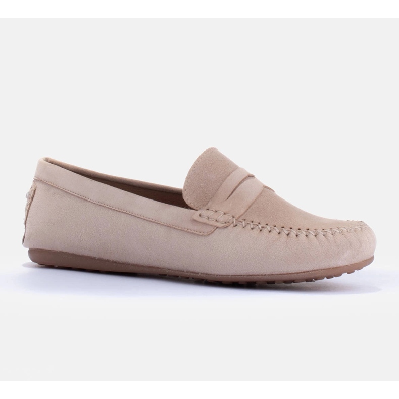 Marco Shoes Classic loafers made of soft suede beige 1