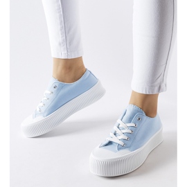 Blue thick platform sneakers Fortunata 1