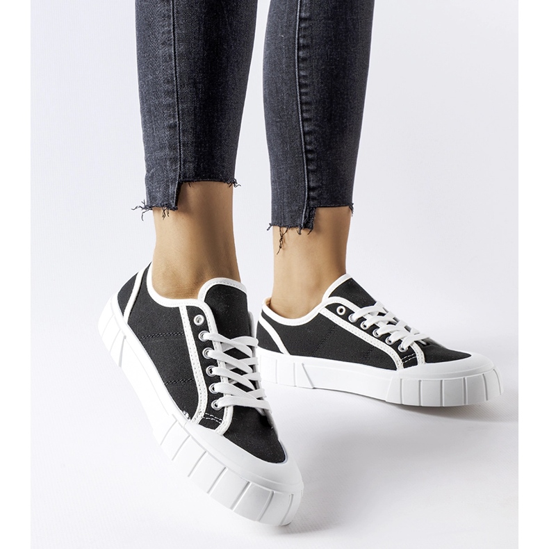 Black sneakers on a thick Egidio platform 1