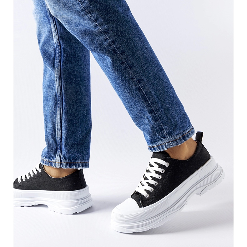 Black sneakers with a sports Bettole sole 2