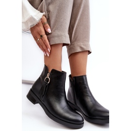 PE1 Leather Women's Flat Boots Black Vasica 1