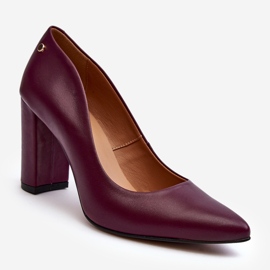 Leather pumps on a high heel Laura Messi 2624/228 Burgundy red 1 Leather pumps on a high heel Laura Messi 2624/228 Burgundy red 1