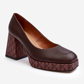 Leather High Heel Pumps Laura Messi 259/236-820 Brown 1
