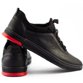 Polbut Men's leather sports shoes K24, black 1
