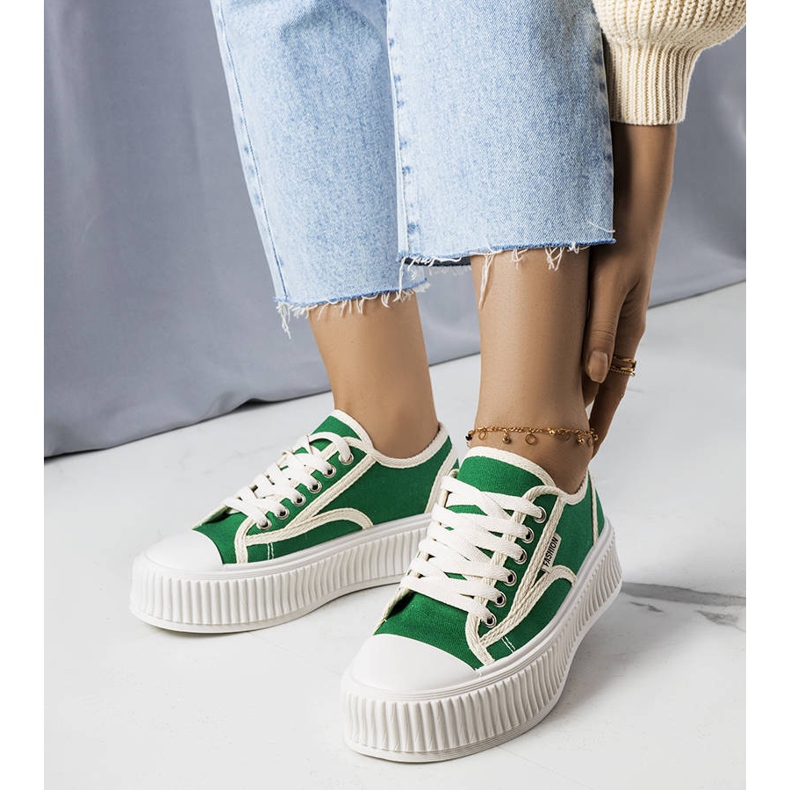 PA1 Connie's green platform sneakers white 1