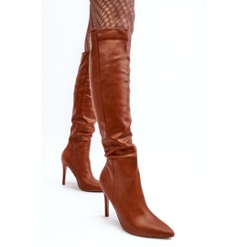 WS1 Women's Over-the-Knee High Heel Boots, Brown Sirenpha 2