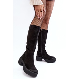 Suede Women's Over-the-Knee Boots Lemar Black Malayah 2 Suede Women's Over-the-Knee Boots Lemar Black Malayah 2