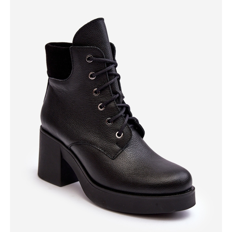 Women's Leather Ankle Boots on a High Heel Black Lemar Leocera 1 Women's Leather Ankle Boots on a High Heel Black Lemar Leocera 1
