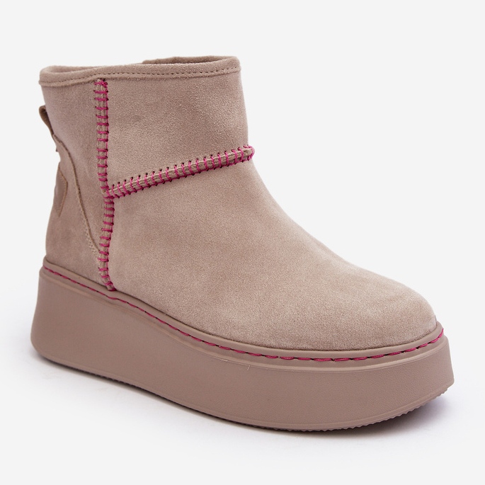 Women's Suede Snow Boots Maciejka 06257-22 Light beige 1