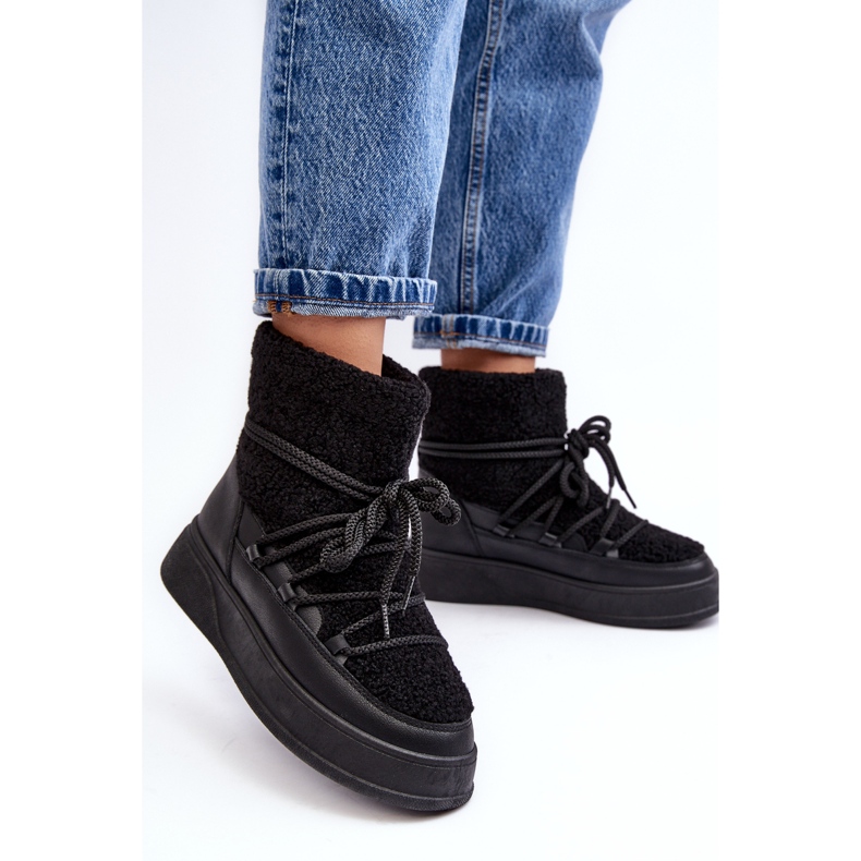 FG2 Women's Platform Snow Boots Black Ahatissa 2