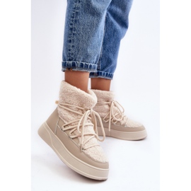 FG2 Women's Platform Snow Boots Light Beige Ahatissa 1