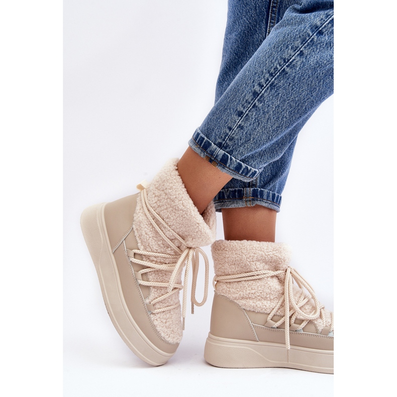 FG2 Women's Platform Snow Boots Light Beige Ahatissa 2