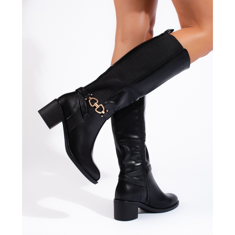Shelovet black low-heeled boots 1 Shelovet black low-heeled boots 1