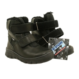 Children's leather snow boots waterproof boots Te-Por Mazurek 1351 black 6