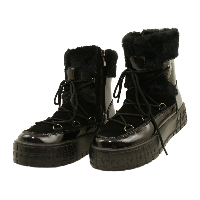 Filippo women's snow boots with fur, black lacquered fur 6 Filippo women's snow boots with fur, black lacquered fur 6