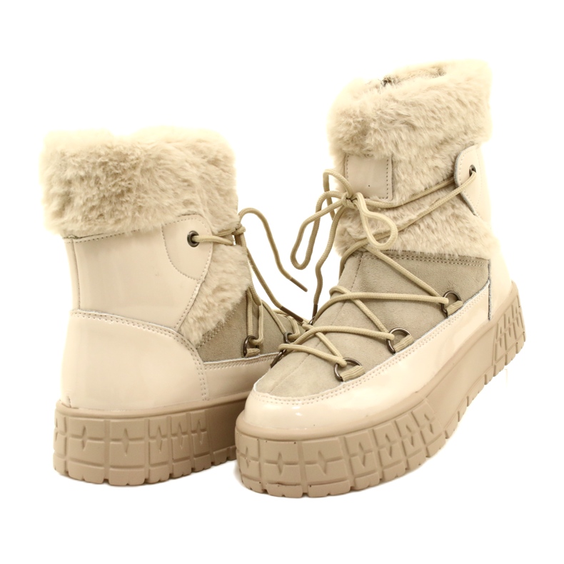 Filippo snow boots with fur varnished beige fur 8