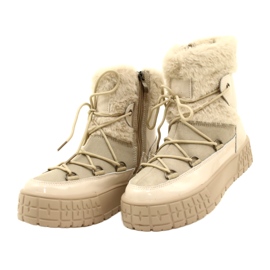 Filippo snow boots with fur varnished beige fur 7