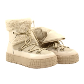 Filippo snow boots with fur varnished beige fur 10
