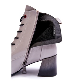 Vinceza Gray patent ankle boots grey 1