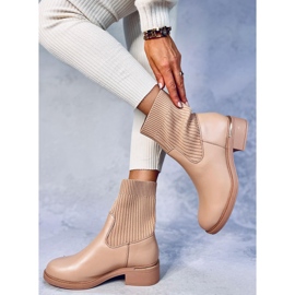 Sendi Nude sock upper ankle boots beige 2