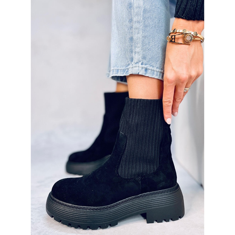Winters Black elastic ankle boots 1